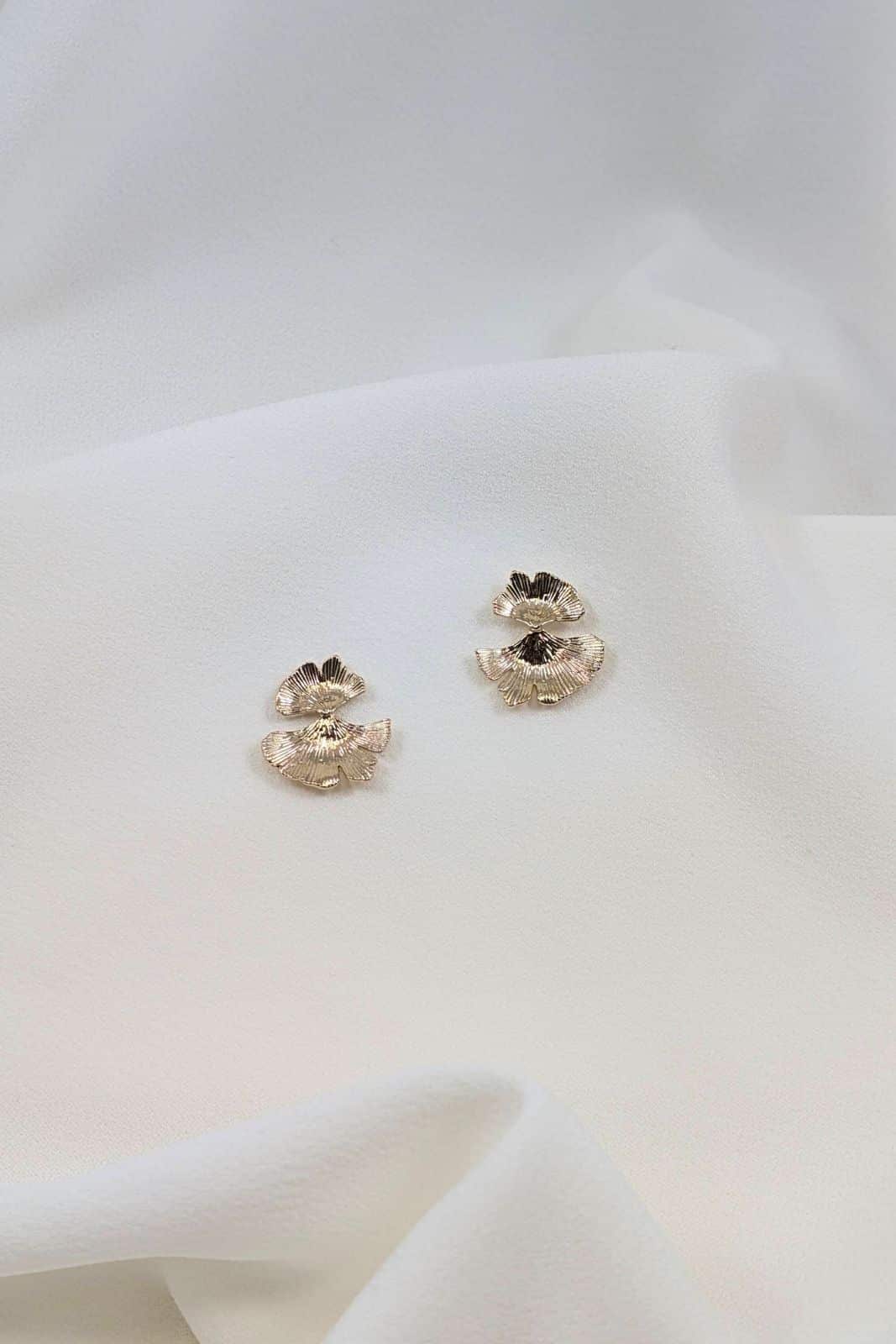 Boucles d'oreilles percées anneau perles naturelles turquoise bijou vintage 5388