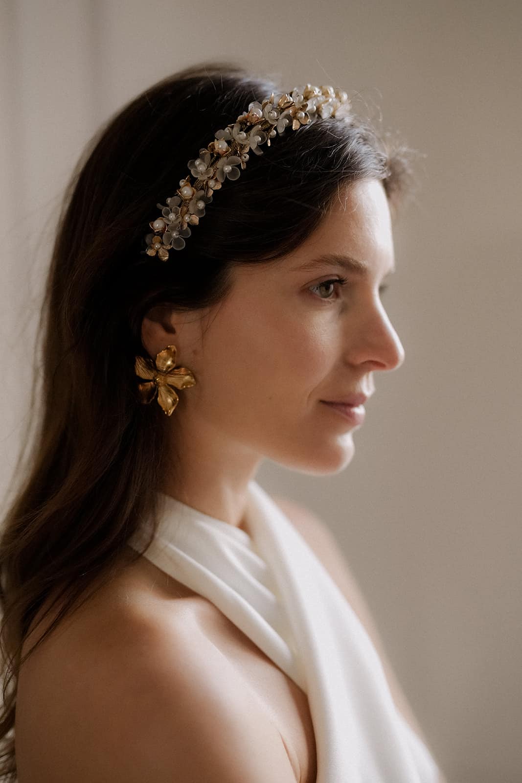 Couronne de mariage Héra & Boucles d’oreilles Philomène